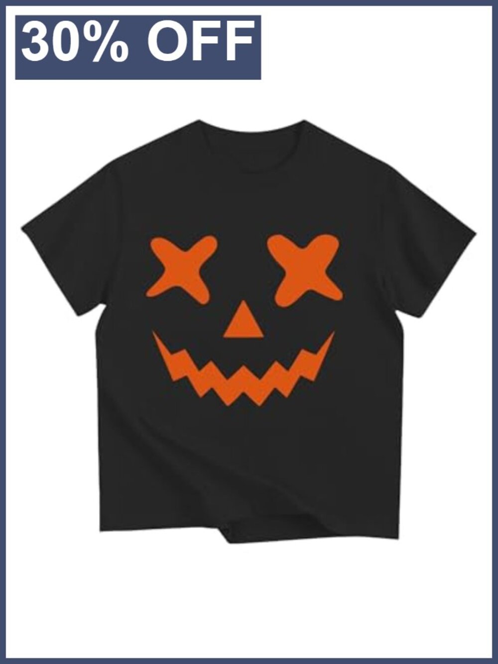 Kids Halloween Pumpkin Ghost Graphic Tee Cotton Short Sleeve 2-12Y
